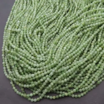 Jaspis zielony fasetowane kulki 3 mm (sznur)