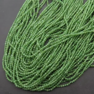 Jaspis zielony fasetowane kulki 2 mm (sznur)