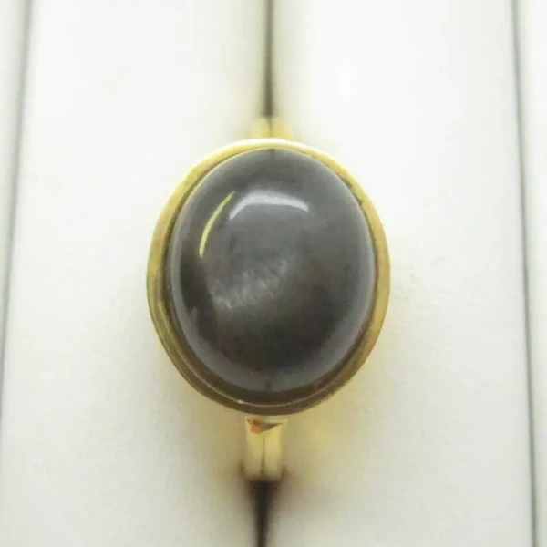 Kamień Słoneczny i srebro złocone - pierścionek owal (Rozmiar Jubilerski 17)