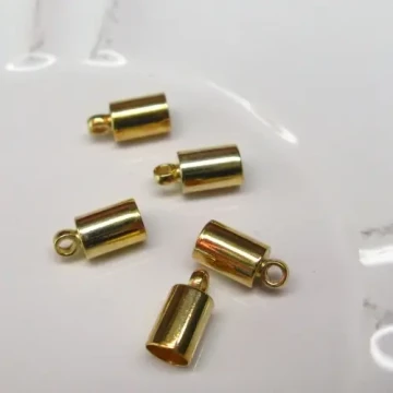 Kolor złoty - Metalowe końcówki do linek rzemieni 4 mm (para)
