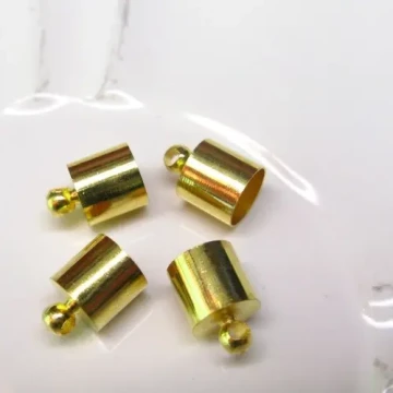 Kolor złoty - Metalowe końcówki do linek rzemieni 6,5 mm(para)