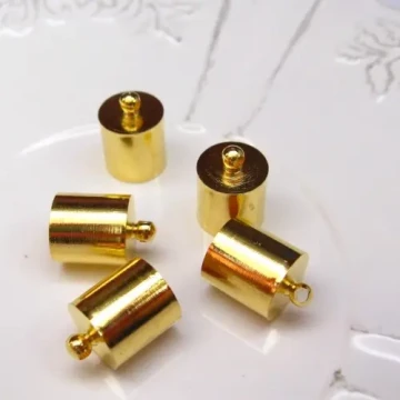 Kolor złoty - Metalowe końcówki do linek rzemieni 9,5 mm (para)
