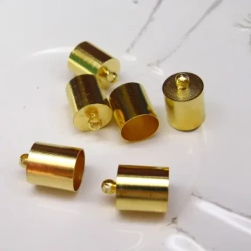 Kolor złoty - Metalowe końcówki do linek rzemieni 8,5 mm (para)