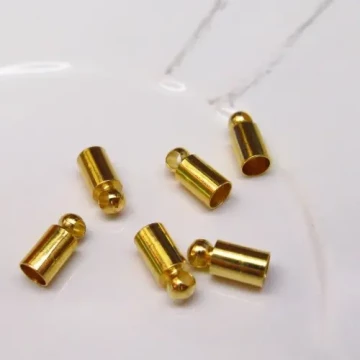 Kolor złoty - Metalowe końcówki do linek rzemieni 3 mm (para)