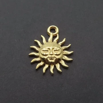 Srebro Ag złocone - zawieszka słońce 12 mm