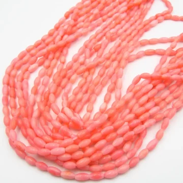 Koral ciemny różowy ryż 6x3 mm (sznur)