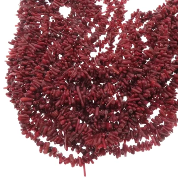 Koral czerwony (ciemny) patyczki (sznur 80 cm)