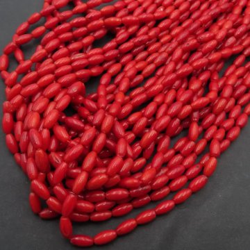 Koral czerwony ryż 8x4 mm (sznur) - drugi gatunek