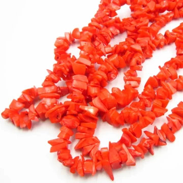 Koral czerwony sieczka (długi sznur 85 cm)