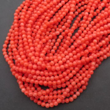 Koral pomarańczowy kulki 3 mm (sznur)