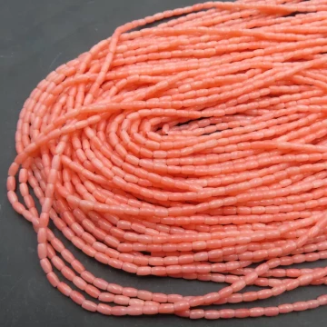 Koral różowy beczki 2x4 mm (sznur)