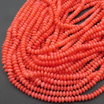 Koral różowy dyski 5x3 mm (sznur)