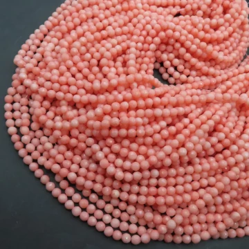 Koral różowy fasetowane kulki 4,5 mm (sznur)