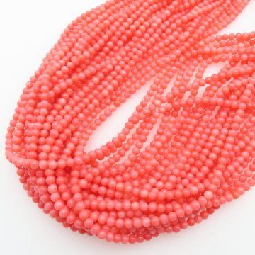 Koral różowy kulki 3 mm (sznur)