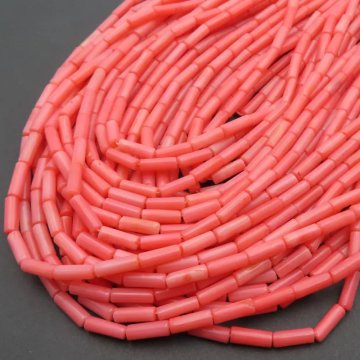 Koral różowy tulejki 9x3 mm (sznur)