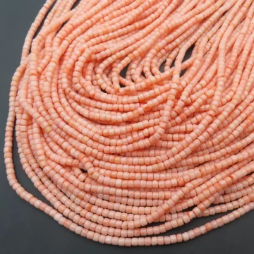 Koral różowy walec 3x3 mm (sznur)
