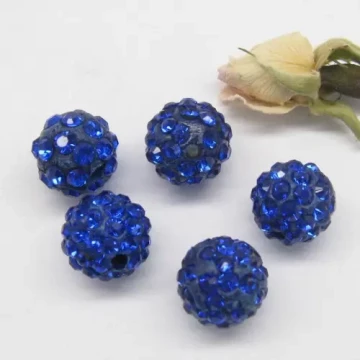 Koraliki Shamballa 10mm niebieskie(saphire)