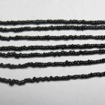 Koraliki szklane czarne 2x1,5-2mm (sznurek)