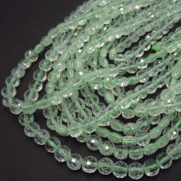 Kryształ Zielony fasetowane pastylki okrągłe (sznur)