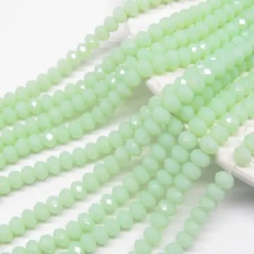 Kryształki fasetowane miętowe 6x4mm (sznurek)