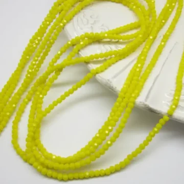 Kryształki fasetowane żółte 3mm (sznurek)