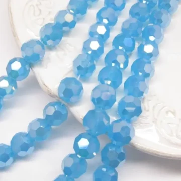 Kryształki niebieskie kulki 10mm (sztuka lub sznur)