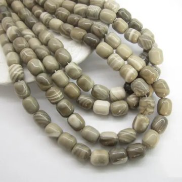 Krzemień Pasiasty baryłki 14x12mm (sznurek)