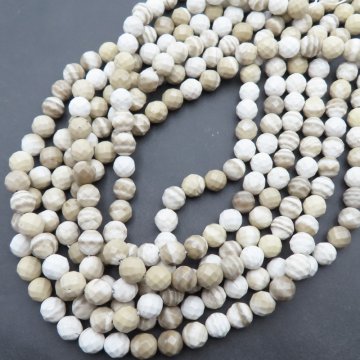 Krzemień Pasiasty fasetowany kula 8mm (sznurek)