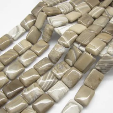 Krzemień Pasiasty prostokąt 16x12mm (sznurek)