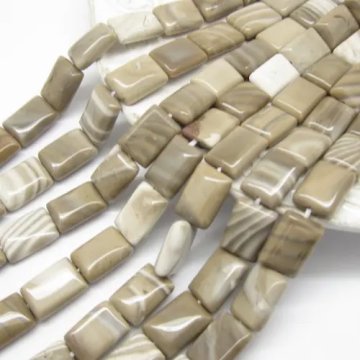 Krzemień Pasiasty prostokąt 14x10mm (sznurek)