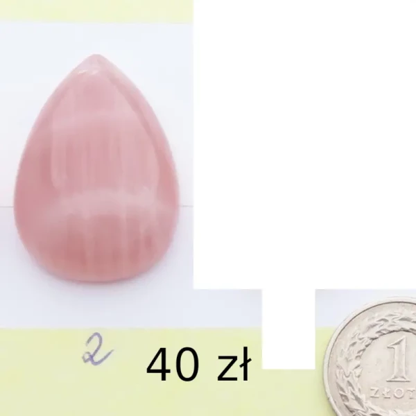 Kwarc różowy 27-34x19-26 mm łza wiercona u góry (różne kamienie do wyboru)