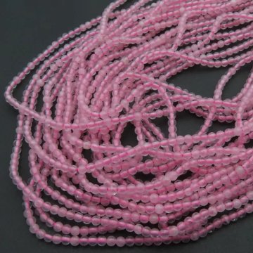 Kwarc Różowy kula 3 mm (sznur) 