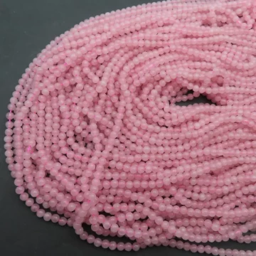 Kwarc Różowy - kulki 4 mm (sznur)