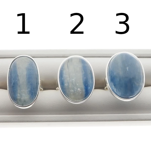 Kyanit owalny w srebrze - pierścionek (Rozmiar Jubilerski 16, 20, 21) (różne kamienie do wyboru)