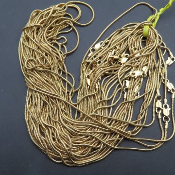 Łańcuszek Szczurzy Ogon - srebro Ag złocone 50cm