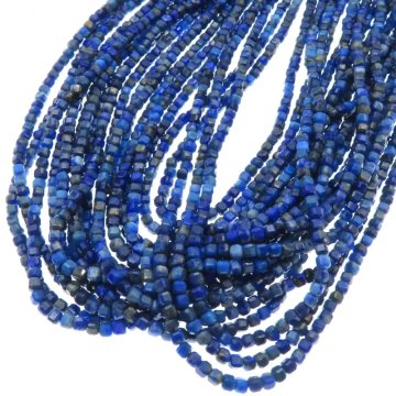 Lapis Lazuli fasetowana kostka 2,5 mm (sznur)