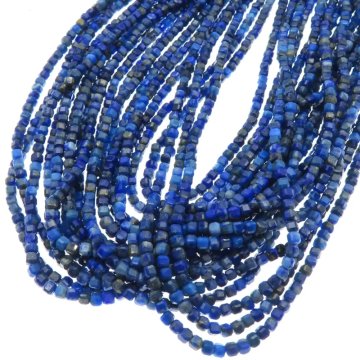Lapis Lazuli fasetowana kostka 2,5 mm (sznur) (różne warianty i jakość do wyboru)
