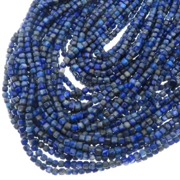 Lapis Lazuli fasetowana kostka 3 mm (sznur)