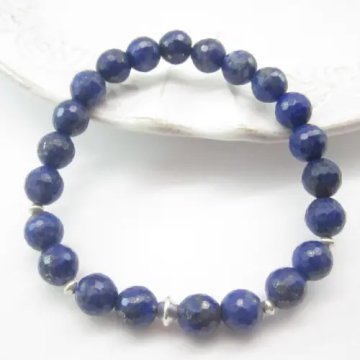 Lapis Lazuli i elementy srebrne - bransoletka
