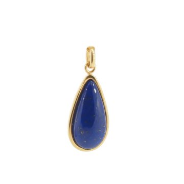 Lapis Lazuli i srebro złocone - wisiorek łza