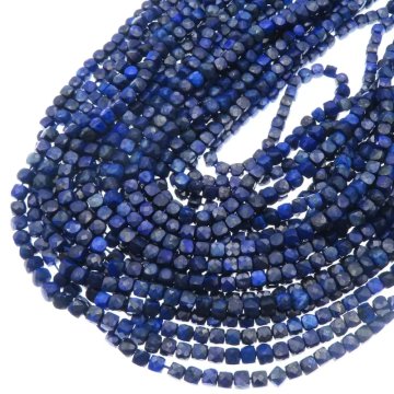 Lapis Lazuli kostka fasetowana 4 mm (sznur)