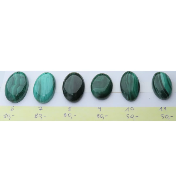 Malachit 41-45x30-34 mm owal wiercony u góry (różne kamienie do wyboru)