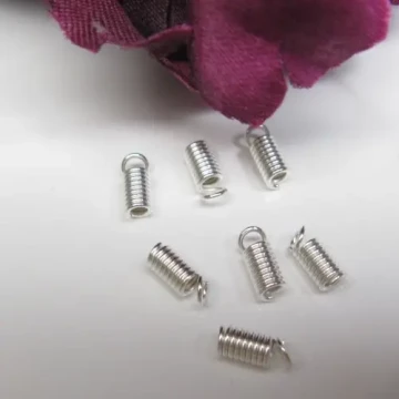 Metalowe - końcówk sprężynkii do linek rzemieni 2mm(para)