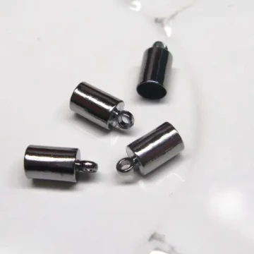 Metalowe końcówki oksydowane do linek rzemieni 4 mm (para)