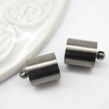 Metalowe oksydowane - końcówki do linek rzemieni 8,5 mm (para)