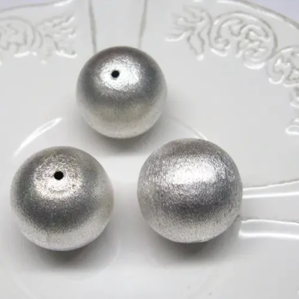 Metalowy element ozdobny -  satynowana kulka 24 mm