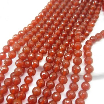 Onyks Czerwony fasetowana kulka 6 mm (sznurek)