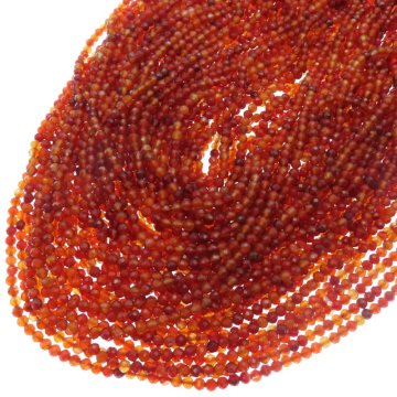 Onyks Czerwony fasetowana kulka 3 mm (sznurek)