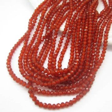 Onyks czerwony oponka fasetowana 3x2 mm (sznurek)