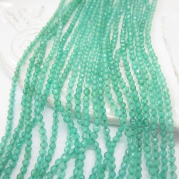 Onyks Zielony fasetowana kulka 2 mm (sznurek)